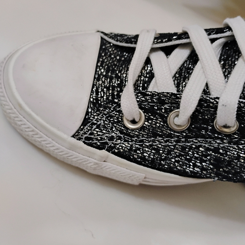 Converse Black Sparkle Sneakers  Man/Women's - Picture 10 of 12
